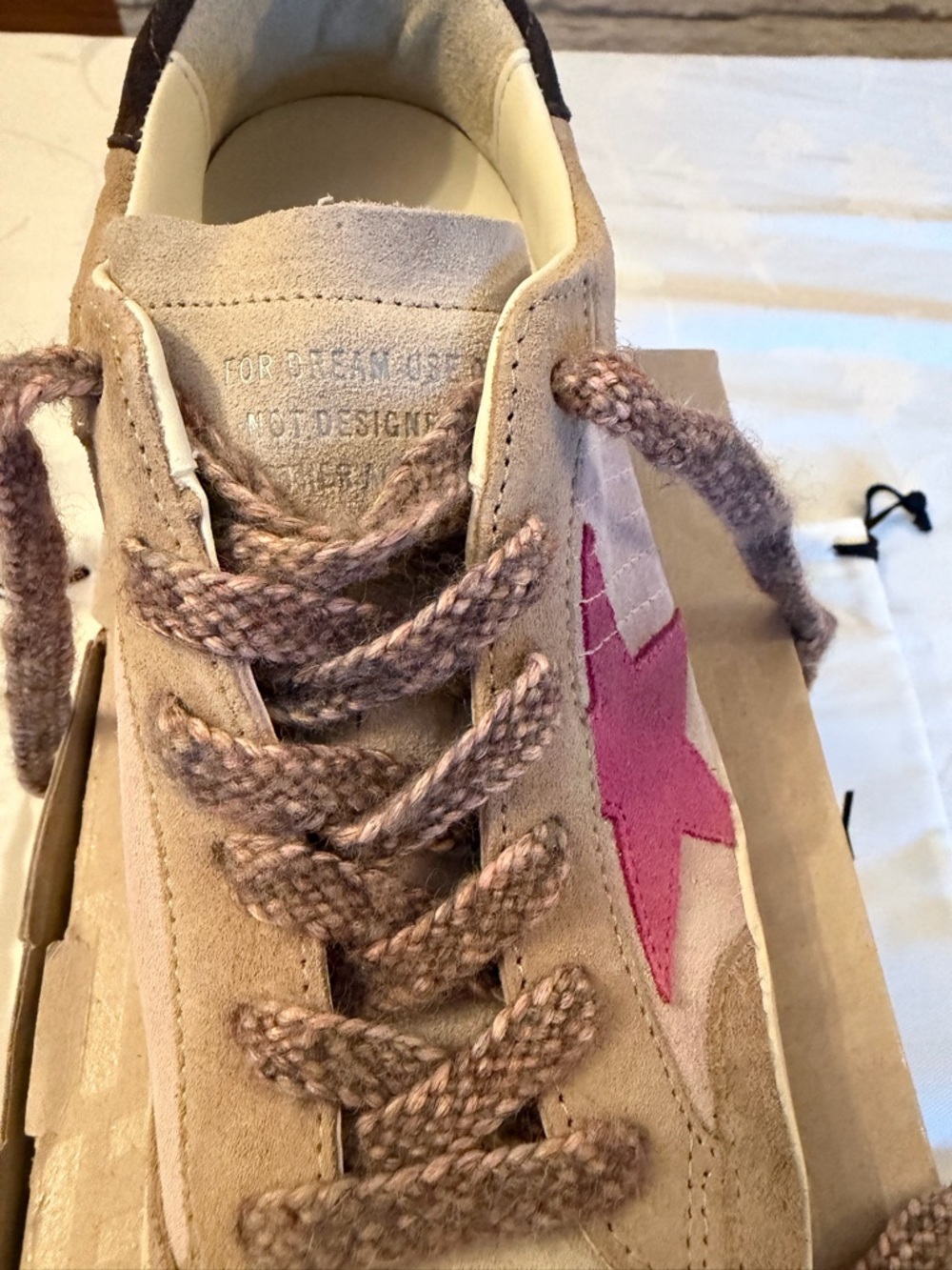 Golden Goose Low Top Beige Suede Sneakers w/Black Heel Tab-Super Star, see pics - Picture 5 of 10